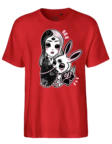 Dark Alice - alice, dark, goth, bunny - Fairtrade T-Shirt