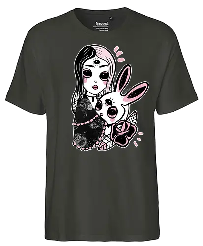 Dark Alice - alice, dark, goth, bunny - Fairtrade T-Shirt
