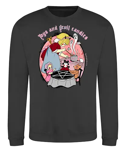 Toys - evil, Toys, puppet, teddy, pentagram, dark, gothic, Spells - Sweatshirt