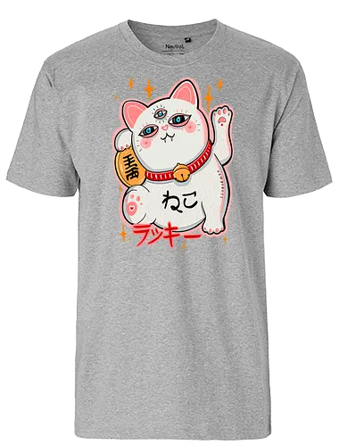 Maneki - maneki neko, neko, katze, Winkekatze, lucky cat - Fairtrade T-Shirt