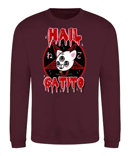 Hail Gatito - Gatito, kitten, hell, pentagram, dark, goth, cat, katze - Sweatshirt