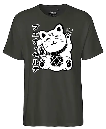 Hrtamaneki - maneki neko, japan, katze, Winkekatze, lucky cat - Fairtrade T-Shirt