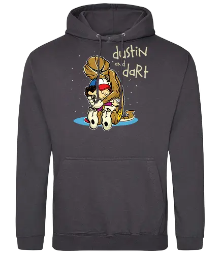 Dustin and Dart - stranger kids, eleven, will, mike, dustin, lucas, tv, series, dart, zerobriant - Standard Hoodie
