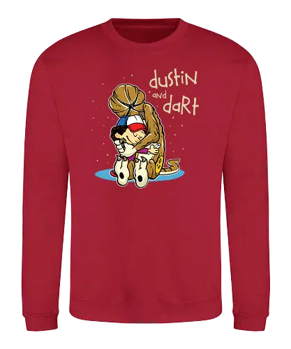 Dustin and Dart - stranger kids, eleven, will, mike, dustin, lucas, tv, series, dart, zerobriant - Sweatshirt