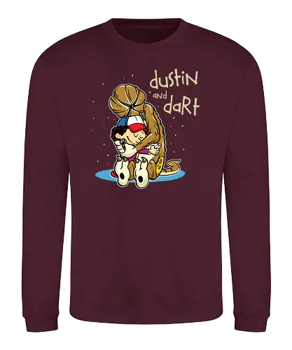 Dustin and Dart - stranger kids, eleven, will, mike, dustin, lucas, tv, series, dart, zerobriant - Sweatshirt