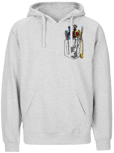 Geek Pocket - geek, pocket, sword, schwerter, dice - Fairtrade Hoodie