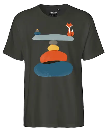 Little fox in balance - balance, fuchs, fox, zen - Fairtrade T-Shirt