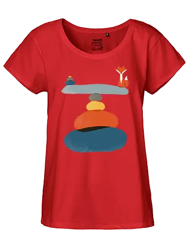 Little fox in balance - balance, fuchs, fox, zen - Fairtrade Girl Shirt