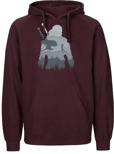 Wild Silhouette - the witcher, fantasy, rivia, wild hunt - Fairtrade Hoodie