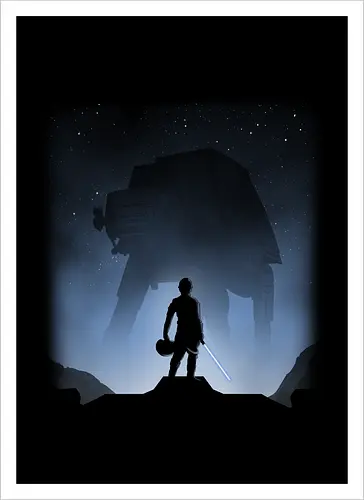 Rebel vs. Empire - at-at, atat, luke, lightsaber, ddjvigo, sci fi, science fiction, nerd, space opera, film, serie - Artprint