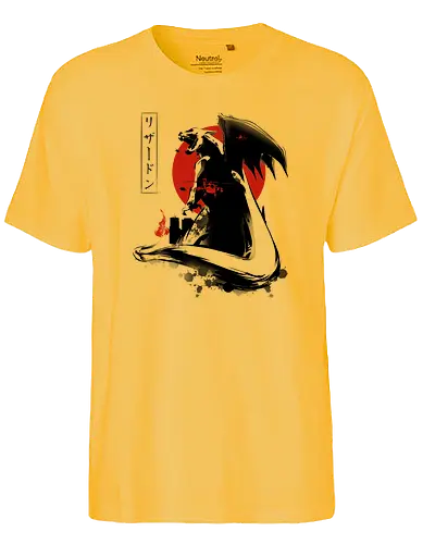 Fire Monster Kaiju - pocket, monster, starter, fire, dragon, drache, kaiju, japan, sumie, classic, retro, gaming - Fairtrade T-Shirt