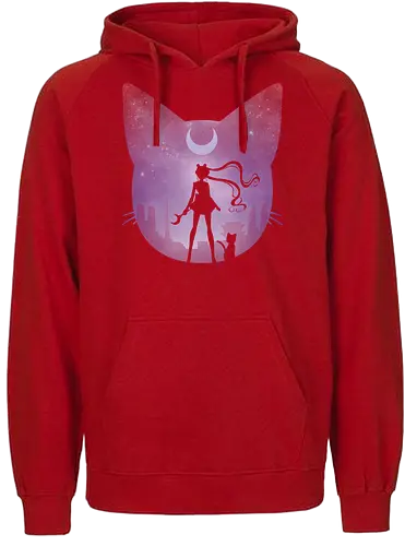 Pretty Guardian - sailor, moon, anime, neko, cat, classic anime, bunny - Fairtrade Hoodie