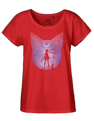 Pretty Guardian - sailor, moon, anime, neko, cat, classic anime, bunny - Fairtrade Girl Shirt