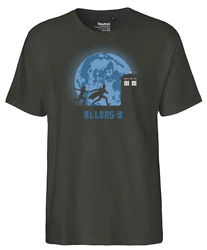 Allons - doctor, who, david tennant, allons-y, tardis, scifi, moon, mond - Fairtrade T-Shirt