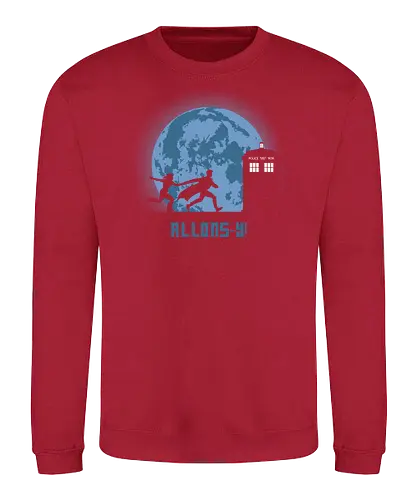 Allons - doctor, who, david tennant, allons-y, tardis, scifi, moon, mond - Sweatshirt