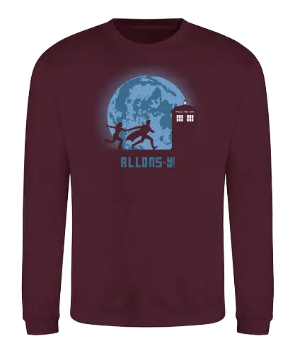 Allons - doctor, who, david tennant, allons-y, tardis, scifi, moon, mond - Sweatshirt