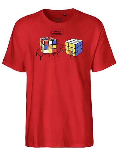 Confused Cube - rubik, Rubik's Cube, science, doktor, puzzle - Fairtrade T-Shirt