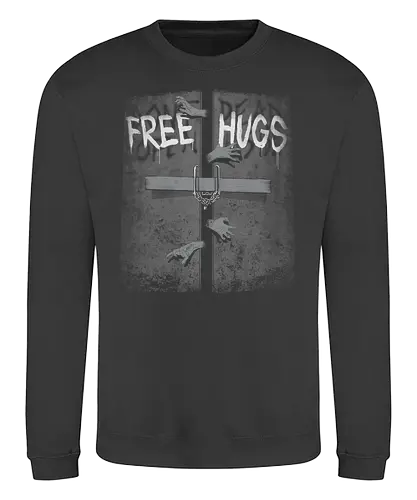 Free hugs inside - zombie, hug, umarmung, cuddle, tod, twd, zombies, death, walking dead, rick - Sweatshirt