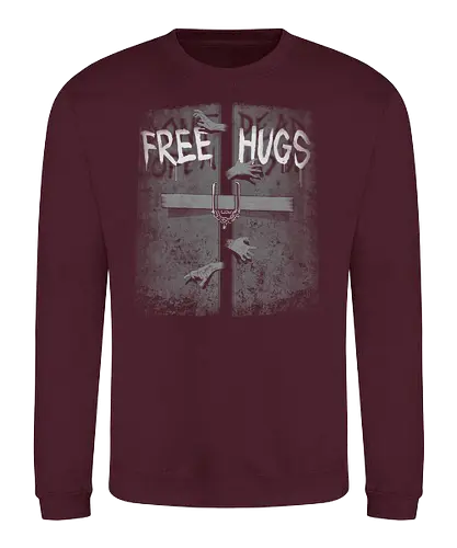 Free hugs inside - zombie, hug, umarmung, cuddle, tod, twd, zombies, death, walking dead, rick - Sweatshirt