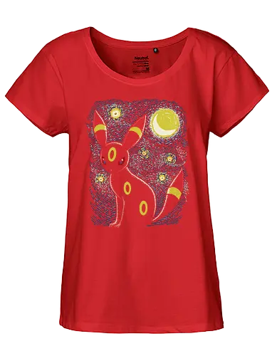 Moonlight Night - pocket, mon, gaming, mashup, starry night, art, kunst - Fairtrade Girl Shirt