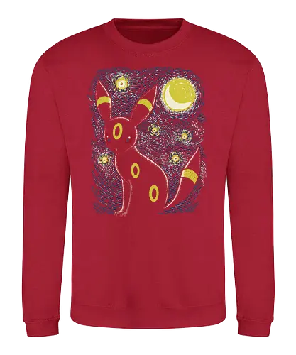 Moonlight Night - pocket, mon, gaming, mashup, starry night, art, kunst - Sweatshirt