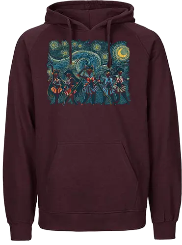 Sailor's Night - anime, sailor, moon, bunny, mashup, van gogh, starry night - Fairtrade Hoodie