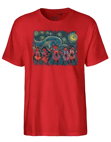 Sailor's Night - anime, sailor, moon, bunny, mashup, van gogh, starry night - Fairtrade T-Shirt