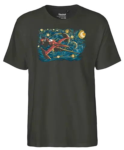 Starry Cowboy - cowboy, bebop, van gogh, starry night, anime, weltraum, space, bounty hunter - Fairtrade T-Shirt