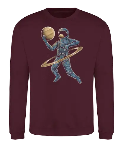 Cosmic Hula Hoop - astronaut, space, Saturn, planet, scifi - Sweatshirt