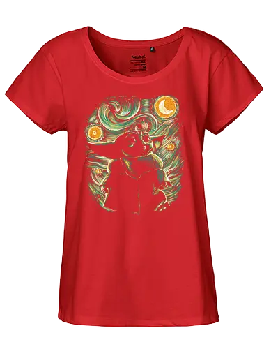 Starry Child - starry night, van gogh, child, alien, baby, space opera - Fairtrade Girl Shirt