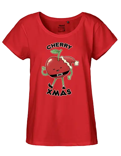 Cherry Christmas - christmas, weihnachten, Kirsche, Cherry - Fairtrade Girl Shirt