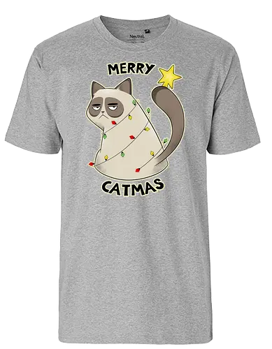Merry Catmas - christmas, katze, cat - Fairtrade T-Shirt