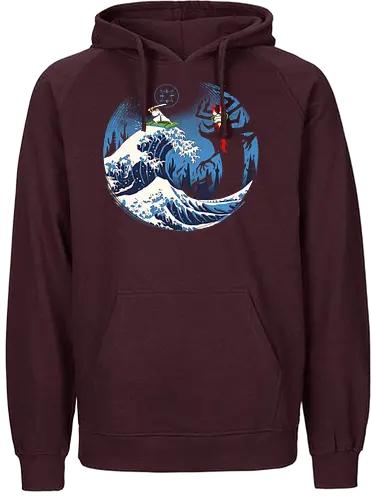 The Great Battle - battle, epic, hokusai, wave, welle, samurai jack, vincent trinidad - Fairtrade Hoodie