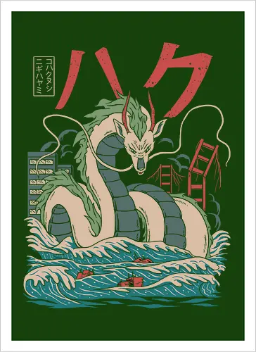 Dragon Kaiju - mashup, monster, kaiju, anime, manga, spirit, dragon, drache - Artprint