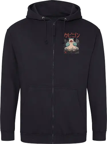 Sleeping Kaiju - kaiju, monster, mashup, relax, anime, manga, gaming, pocket, retro, classic, Kaiju - Zip Hoodie