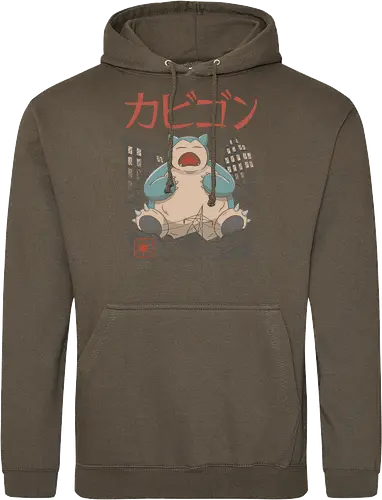 Sleeping Kaiju - kaiju, monster, mashup, relax, anime, manga, gaming, pocket, retro, classic, Kaiju - Standard Hoodie