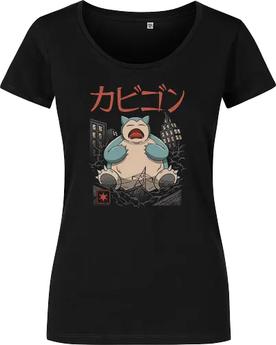 Sleeping Kaiju - kaiju, monster, mashup, relax, anime, manga, gaming, pocket, retro, classic, Kaiju - Women T-Shirt