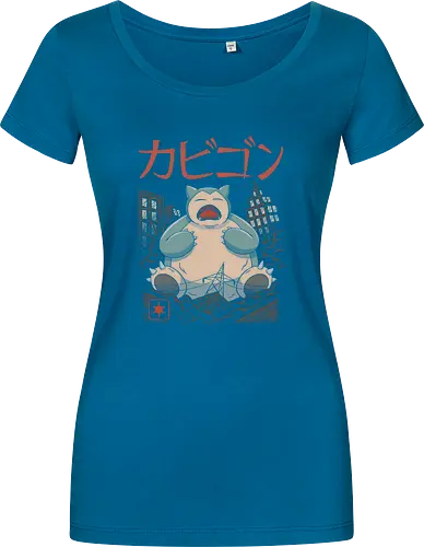Sleeping Kaiju - kaiju, monster, mashup, relax, anime, manga, gaming, pocket, retro, classic, Kaiju - Women T-Shirt