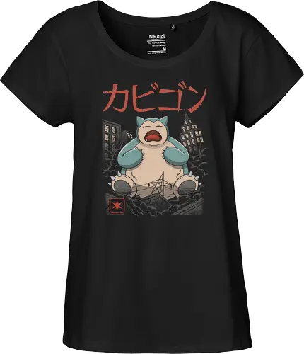 Sleeping Kaiju - kaiju, monster, mashup, relax, anime, manga, gaming, pocket, retro, classic, Kaiju - Fairtrade Girl Shirt