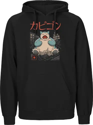 Sleeping Kaiju - kaiju, monster, mashup, relax, anime, manga, gaming, pocket, retro, classic, Kaiju - Fairtrade Hoodie