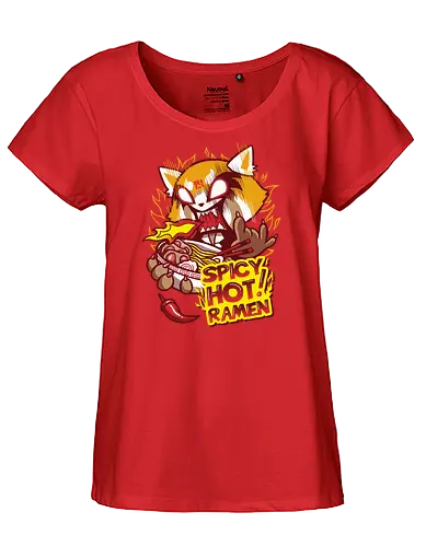 Spicy Comfort Food - ramen, essen, japan, sushi, aggretsuko, sanrio, retsuko, nudelsuppe, scharf, spicy, dth metal - Fairtrade Girl Shirt
