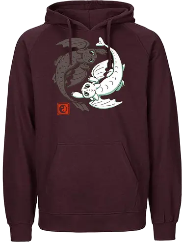 Yin Yang Dragons - drachen, dragon, japan - Fairtrade Hoodie