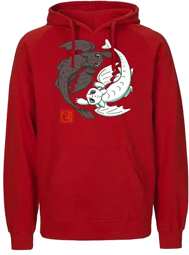 Yin Yang Dragons - drachen, dragon, japan - Fairtrade Hoodie