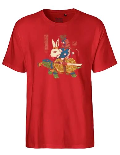 Kame, Usagi und Ratto Ninjas - turtle, schildkröte, ninja, ratte, hase, kaninchen, rabbit, bunny, fun - Fairtrade T-Shirt