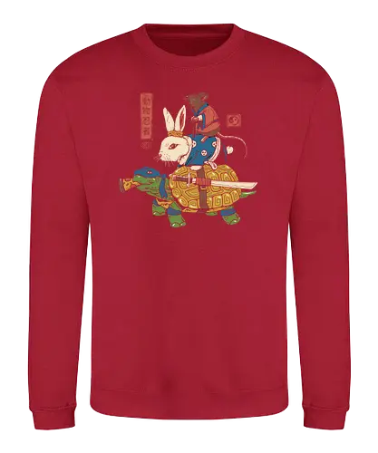 Kame, Usagi und Ratto Ninjas - turtle, schildkröte, ninja, ratte, hase, kaninchen, rabbit, bunny, fun - Sweatshirt