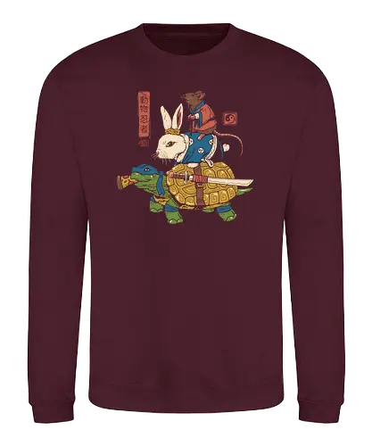 Kame, Usagi und Ratto Ninjas - turtle, schildkröte, ninja, ratte, hase, kaninchen, rabbit, bunny, fun - Sweatshirt