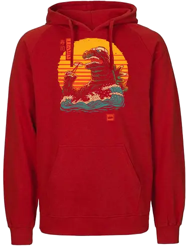 King of Sushi - kaiju, suhsi, japan, nippon, art, hokusai - Fairtrade Hoodie