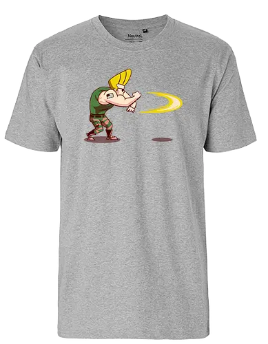 Hedgehog Bravo! - mashup, guile, gaming, classic gaming, johnny bravo, serie, tv, cartoon, bt em up, Bt em up - Fairtrade T-Shirt