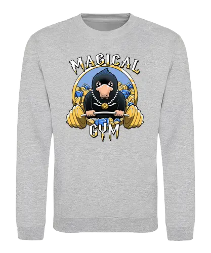 Magical Gym - fantastic, monster, gold, platypus, schnabeltier, maulwurf, mole, fantasy, gym, beast, steal - Sweatshirt