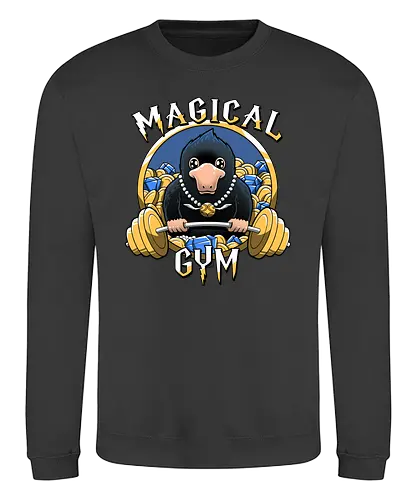 Magical Gym - fantastic, monster, gold, platypus, schnabeltier, maulwurf, mole, fantasy, gym, beast, steal - Sweatshirt
